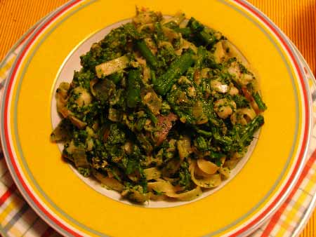 Pasta Tagliatelle mit Brokkoli und Kabeljau